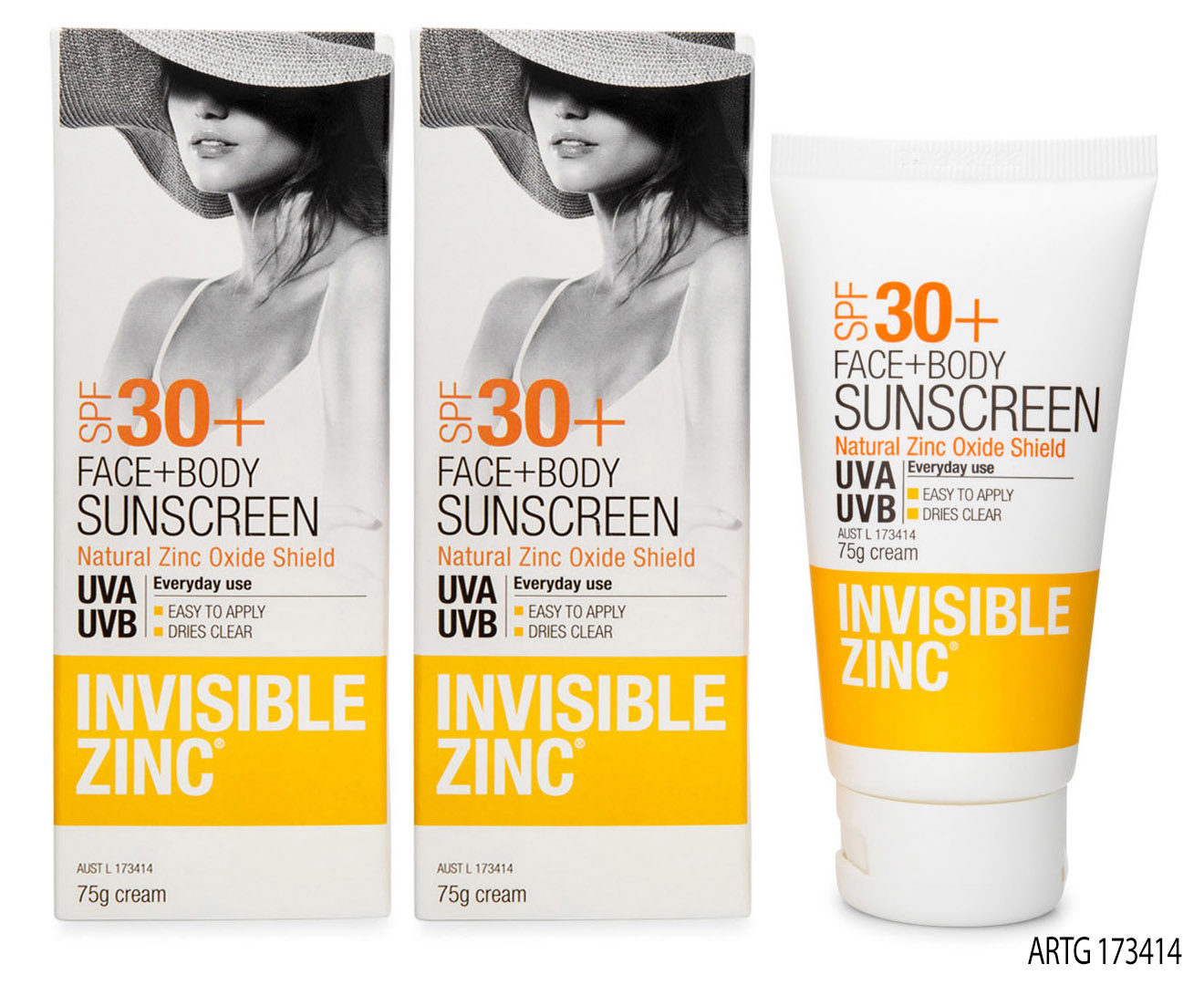 Invisible Zinc Face + Body Sunscreen SPF 30+ 75g