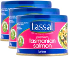 3 x Tassal Tasmanian Salmon in Brine Cans 185g