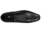 SD Man Richard Leather Slip On Shoes - Black