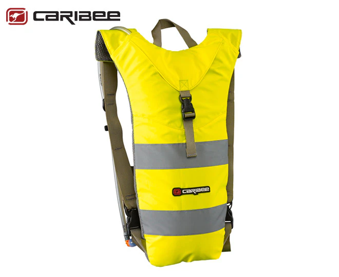 Caribee Nuke Hi Vis Hiking Hydration/Water System Backpack Yellow 3L w/Reservoir