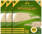 3 x Eagle Foods Wholegrain Wraps 8pk
