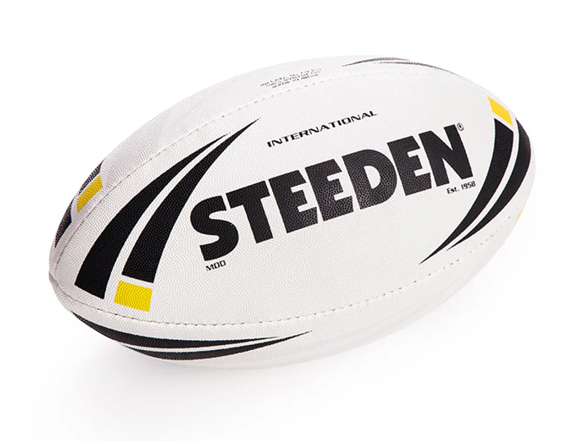 Steeden International Match Rugby League Ball - White