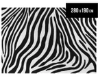 Zebra 280x190cm Premium Acrylic Rug - Black/Off White