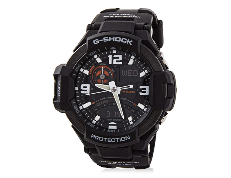  Casio G-Shock Gravity Defier Aviation Watch - Black/Red