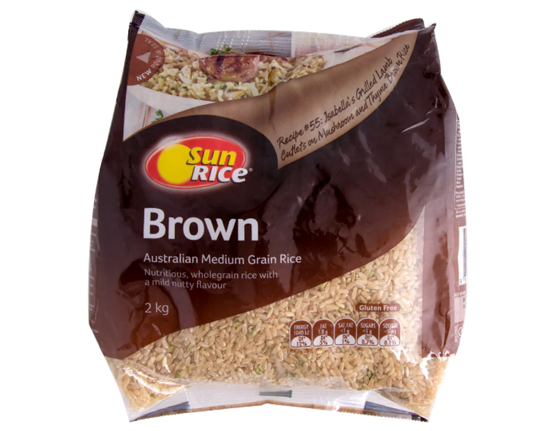 SunRice Medium Grain Brown Rice 2kg