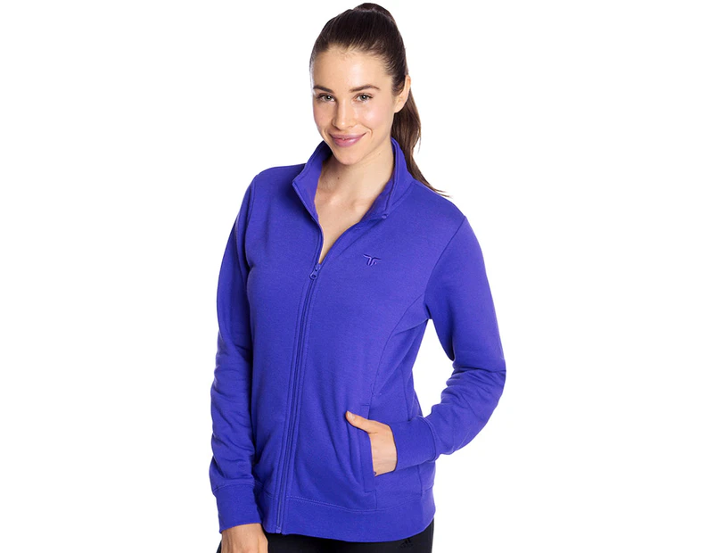 Track n Field Fleece-Lined Zip Sports Jacket - Purple