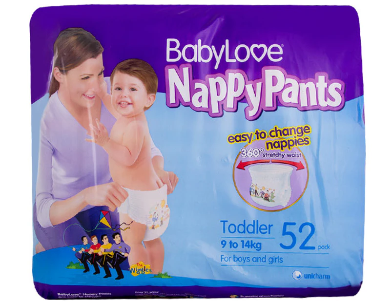 BabyLove Nappy Pants Toddler 9-14kg, 52pk