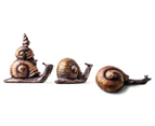 Rustic 14cm Decorative Snail 3-Piece Set