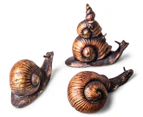 Rustic 14cm Decorative Snail 3-Piece Set