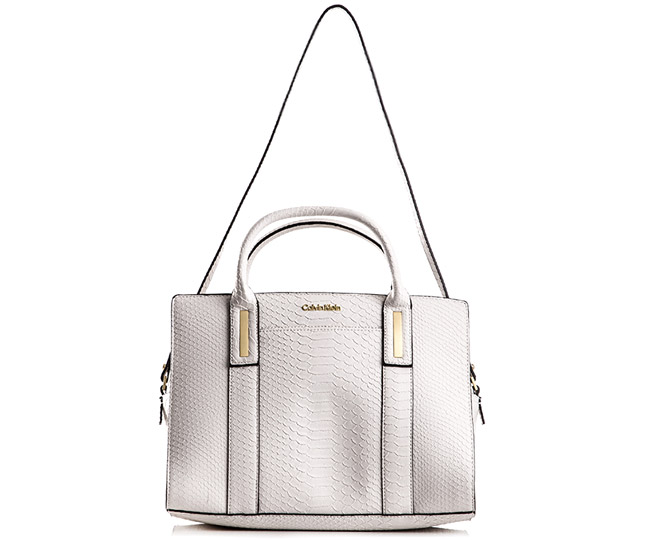 Calvin Klein Myra Textured Handbag - White 