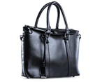 Fib Twist-Lock Square Handbag - Black
