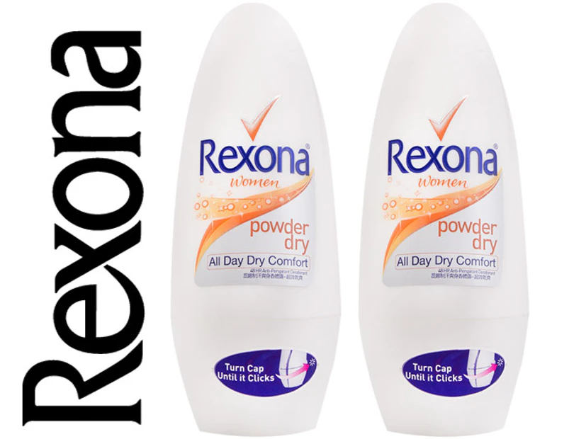 2 x Rexona Women Powder Dry Roll On Deodorant 40mL