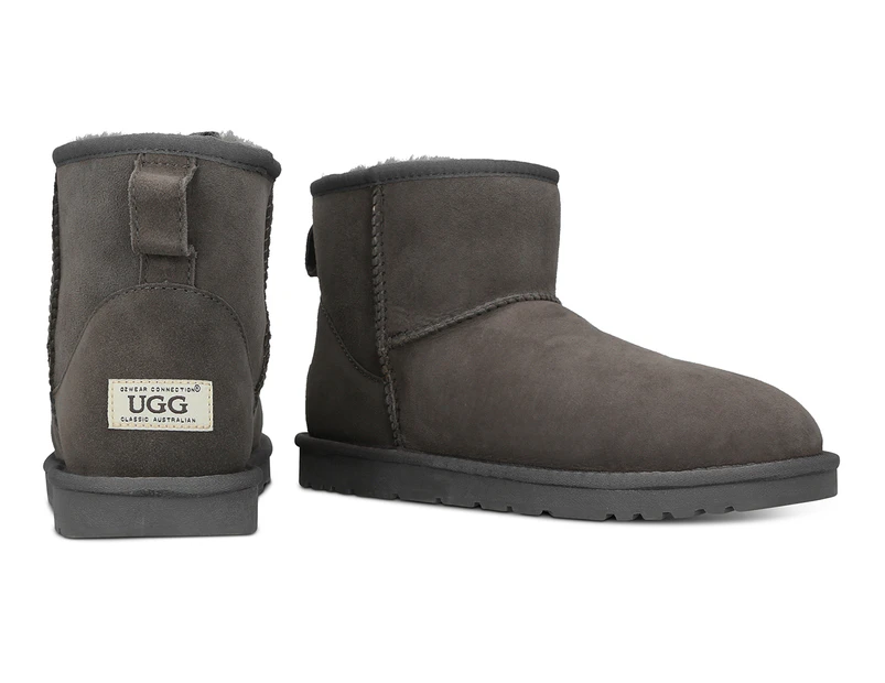OZWEAR Connection Unisex Classic Mini Ugg Boots - Charcoal