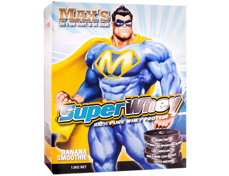 Max's Super Whey Protein Powder Banana Smoothie 1kg