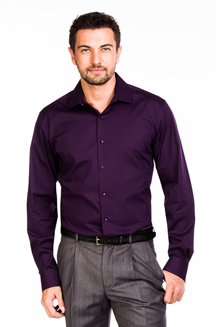 Van Heusen Men's Long Sleeve Slim Fit Shirt - Purple | Catch.com.au