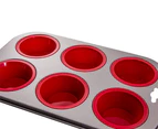 Fox Run Silicone Muffin Pan Red 6 Cup