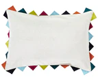 Carnival Triangle Fringe Cushion - Cream/Multicolour
