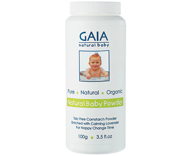 Gaia 100g Natural/Pure/Organic Baby Powder Vegan Friendly/Talc Free Cornstarch