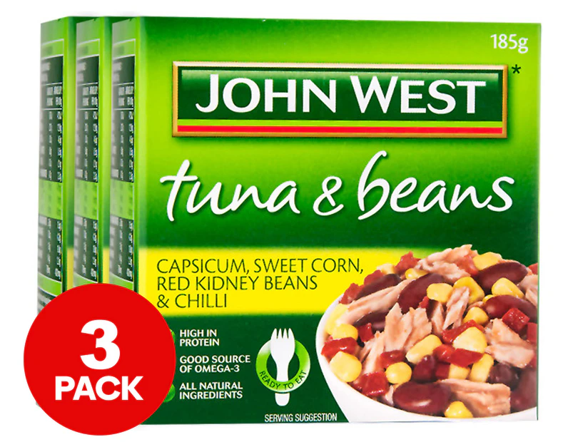 3 x John West Tuna & Beans Capsicum, Corn & Chilli 185g