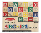 Melissa & Doug Wooden ABC123 Blocks Kids/Childrens Interactive Play Toy 2+