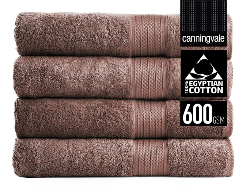 Canningvale Egyptian Cotton Bath Sheet 4-Pack - Porcini
