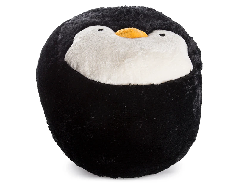 Fluffy Penguin Ottoman - Black