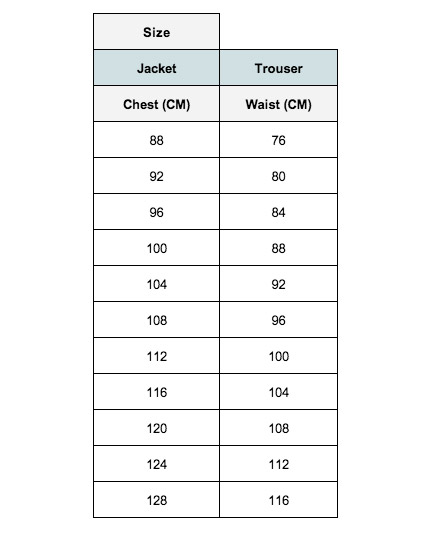 Pierre Cardin T Shirt Size Chart