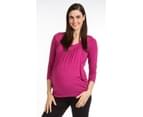 Ninth Moon Maternity Slouch Feeding Top - Berry 2