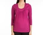 Ninth Moon Maternity Slouch Feeding Top - Berry 1