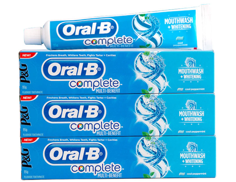 3 x Oral B Complete Mouthwash Whitening 95g
