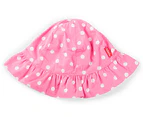 Rhubarb Baby Girls Sun Hat Size 3-6M - Pink/White Spot