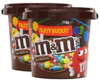2 x M&M's Party Bucket Milk Chocolate 710g