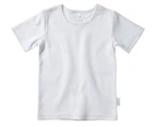 Purebaby Crew Neck Opening Tee Size S - White