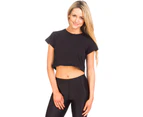 Bonds Women’s Mesh Crop Tee - Black Coral Glo