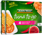 2 x John West Tuna To Go Snack Packs Sweet Chilli 244g 4pk