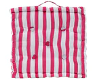 Gelato Stripe Box Cushion - Raspberry