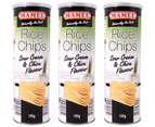 3 x Mamee Rice Chips Sour Cream & Chives 100g