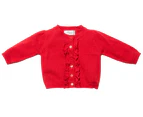 Bebe By Minihaha Hayley Knit LS Cardigan With Frill - Berry