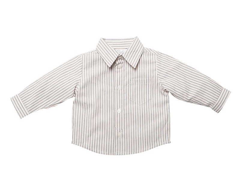 Bebe By Minihaha Luca Striped Woven Shirt - Off White-Black