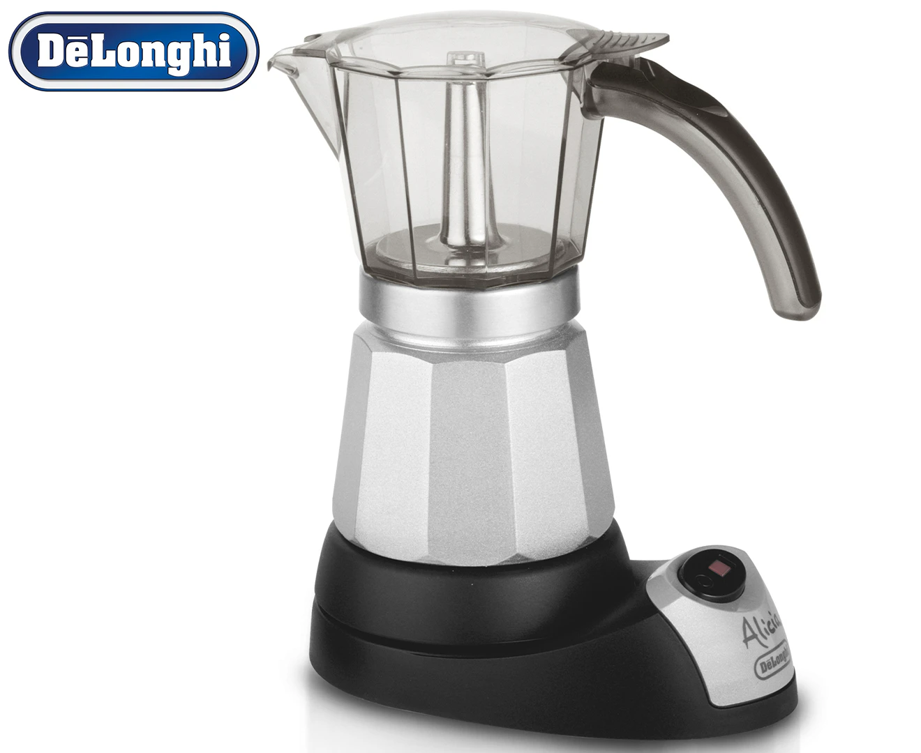 DéLonghi 6-Cup Alicia Electric Moka Pot - Silver/Black EMK6A