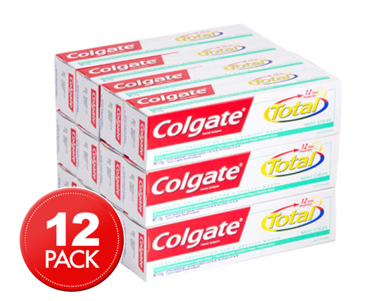 12 x Colgate Total Toothpaste Mint Stripe 110g