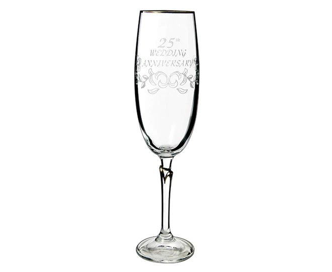 Bohemia Crystal 25th Wedding Anniversary Flute Pack 