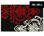 Iconic Modern 290 x 200cm Rug - Black/Red/Cream