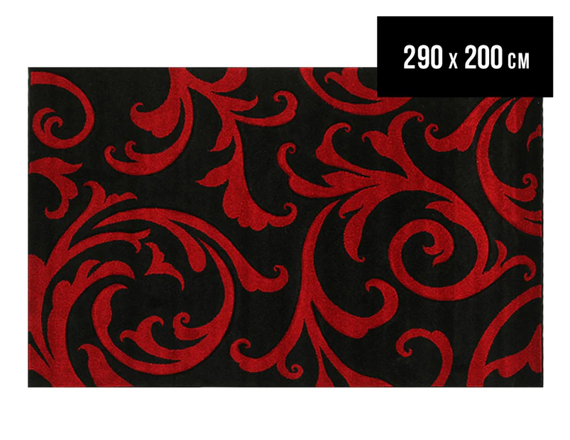 Iconic Modern 290 x 200cm Rug - Black/Red