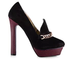 PeepToe Women's Miss Equestrian - Black/Bordeaux