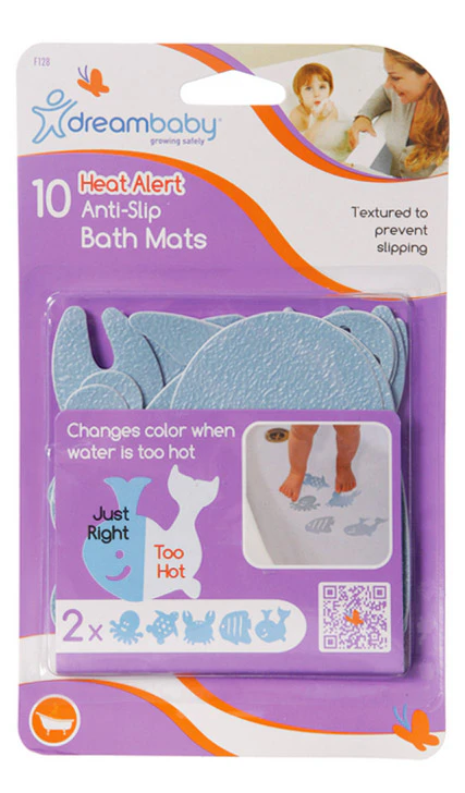 10pc Dreambaby Watch Your Step Heat Alert Baby Anti-Slip Bath Mats Safety Strips