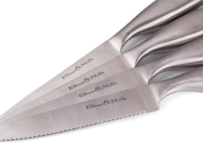 Jean-Patrique 6-Piece Stainless Steel Steak Knife Sets - with Block