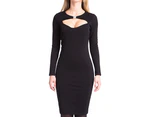 Kardashian Kollection Size 8 Cut Out Neck Dress - Black