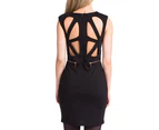 Kardashian Kollection Cut Out Back Dress - Black