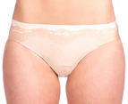 2 x Sloggi Light Illusion Tanga Mid Rise Brief - Skin/Skin